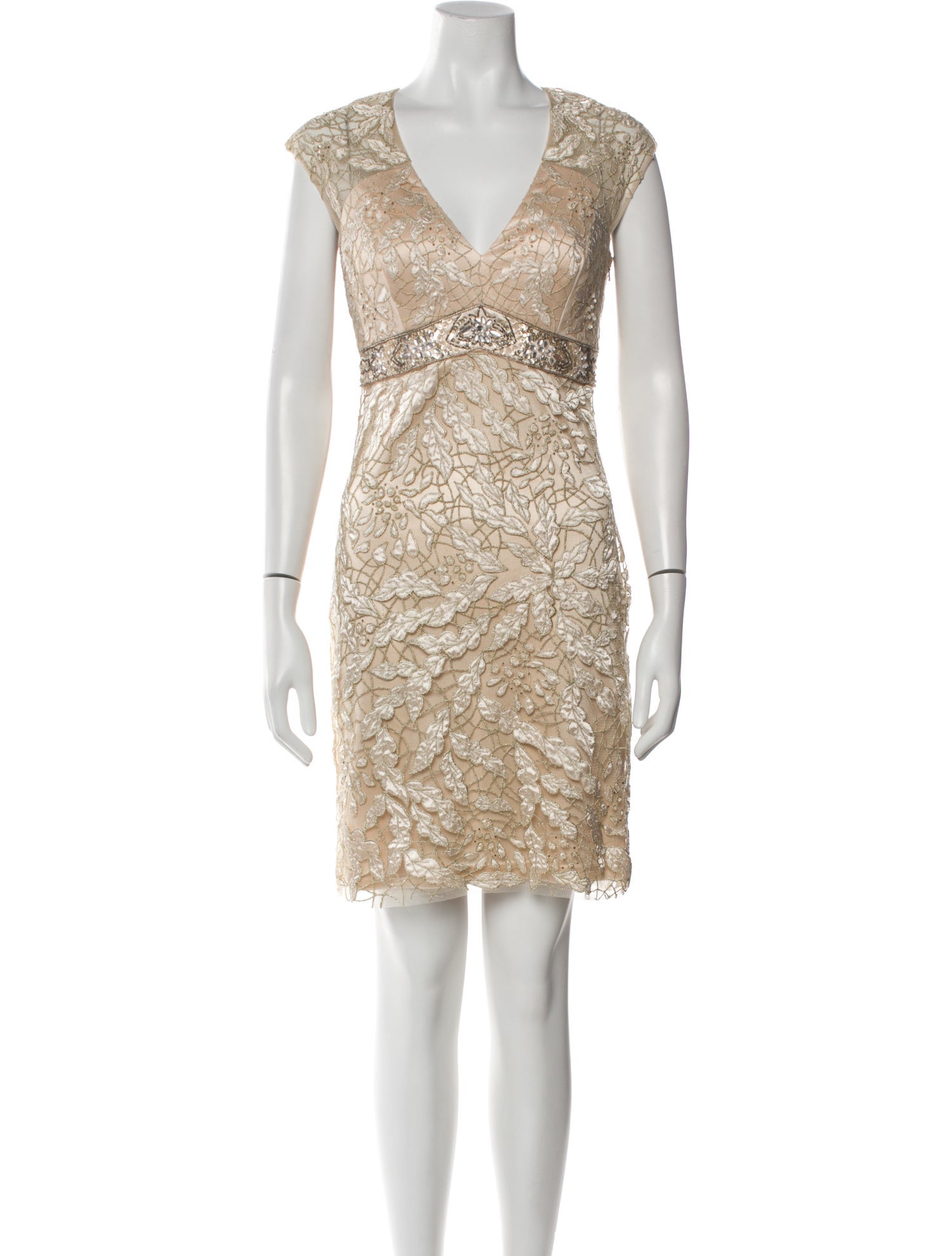 Sue Wong Lace Pattern Mini Dress