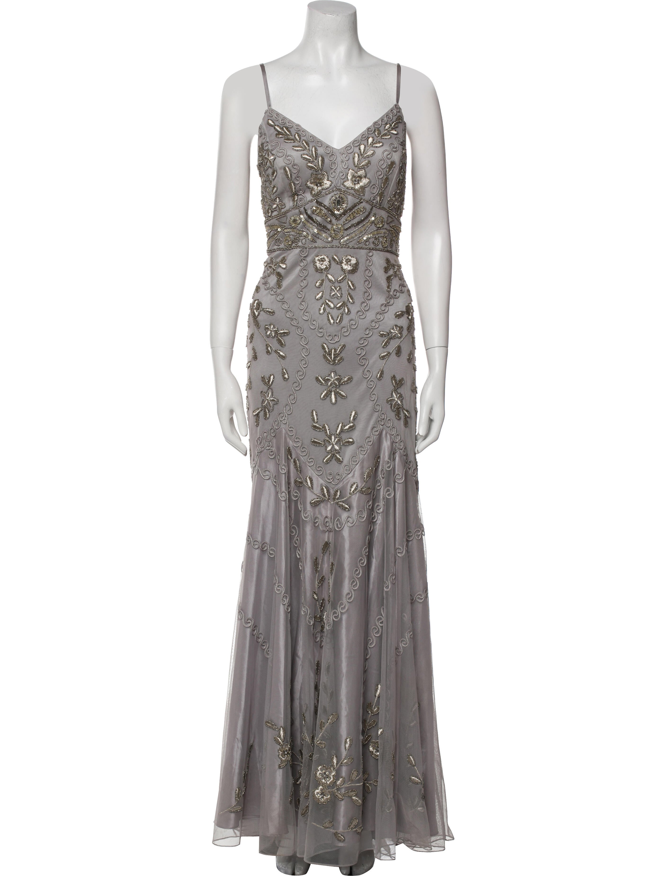 Sue Wong Floral Print Long Dress