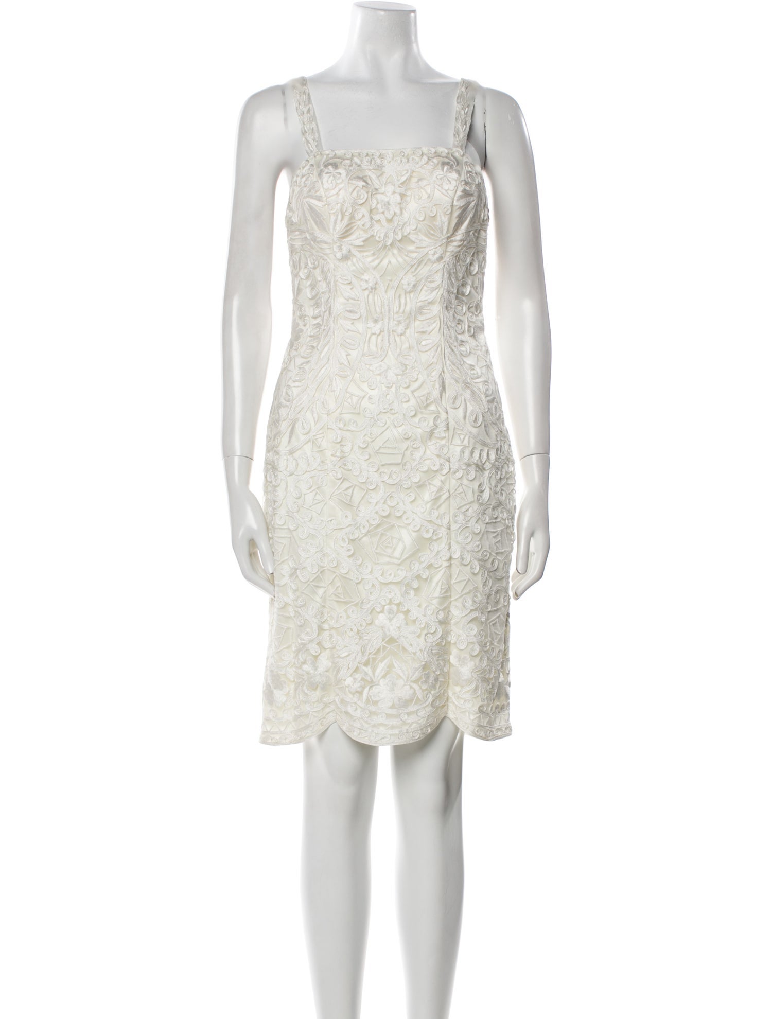 Sue Wong Lace Pattern Knee-Length Dress