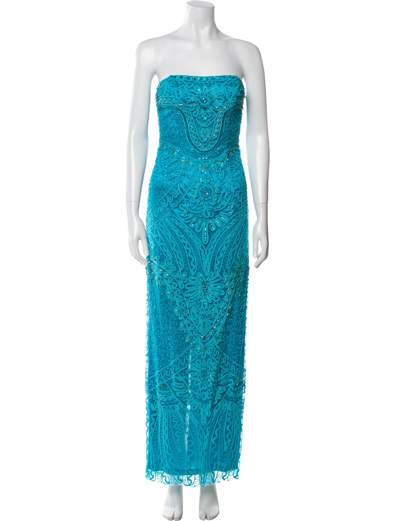 Sue Wong Lace Pattern Long Dress