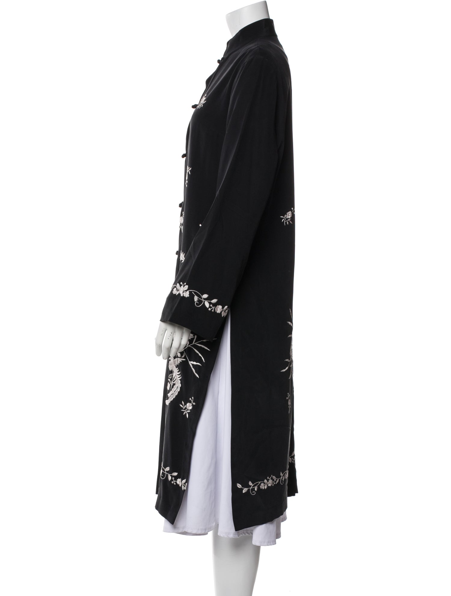 Sue Wong Silk Printed Trench Coat