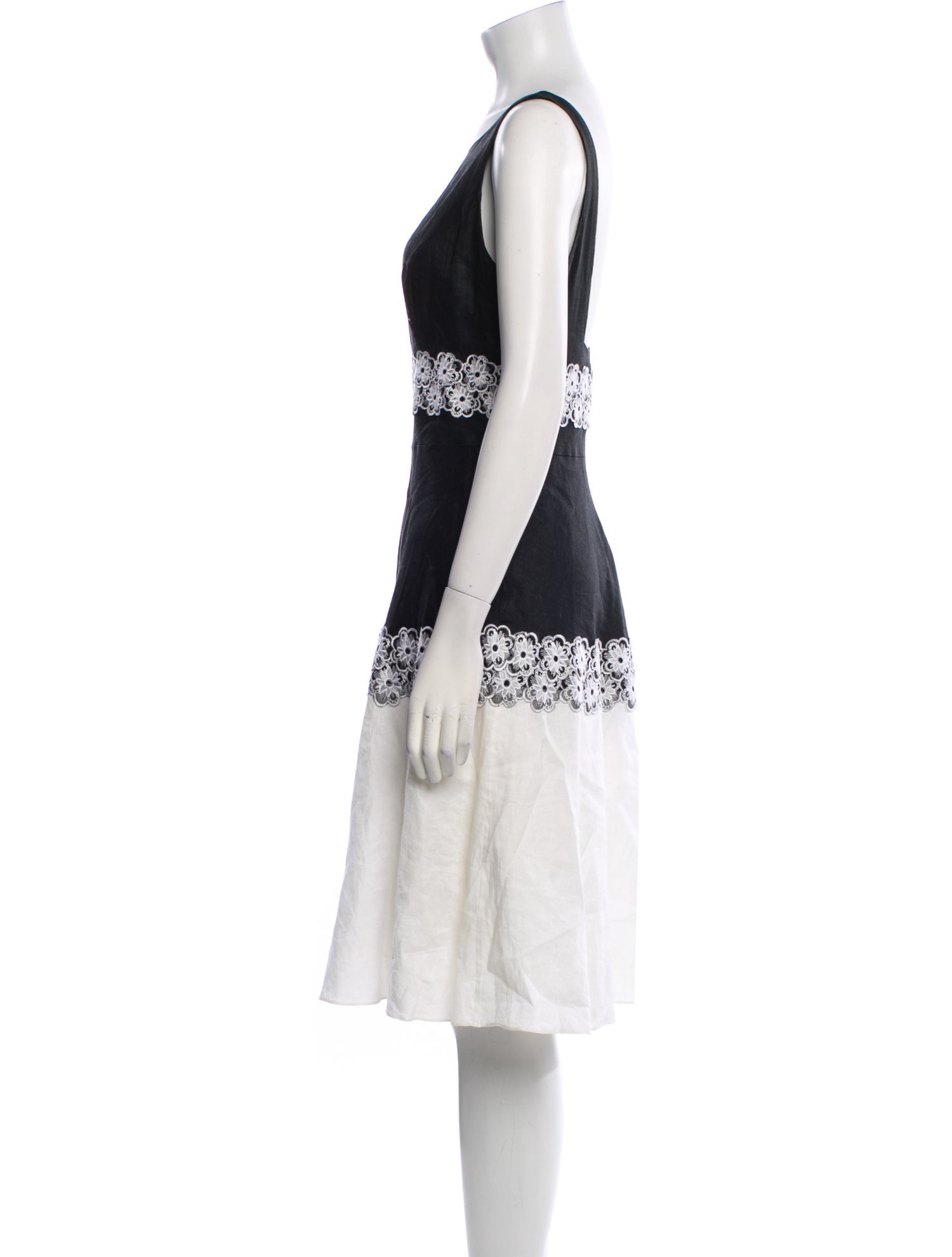 Sue Wong Linen Knee-Length Dress