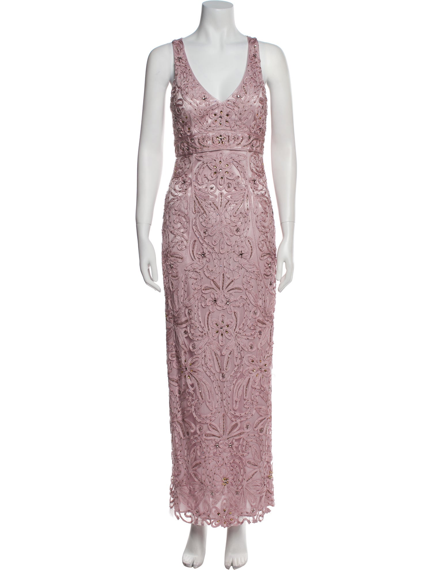 Sue Wong Lace Pattern Long Dress