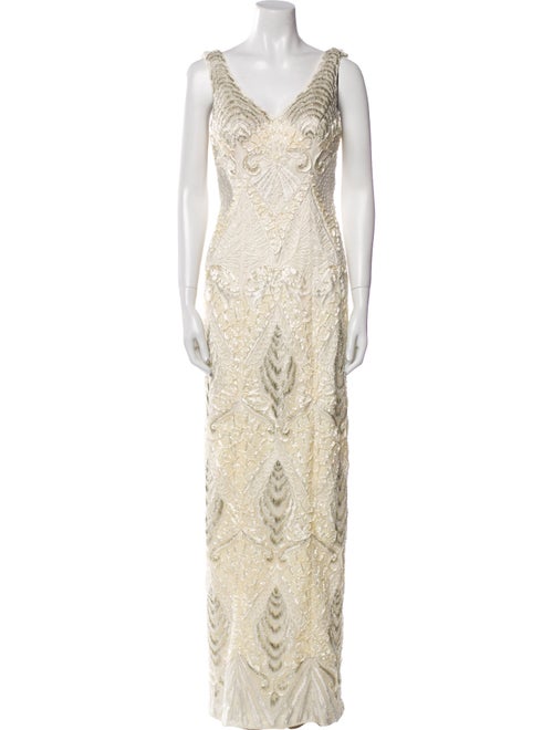 Sue Wong Lace Pattern Long Dress