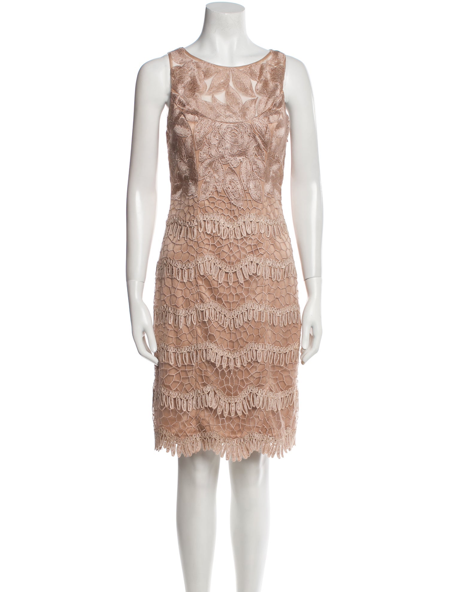 Sue Wong Scoop Neck Knee-Length Dress