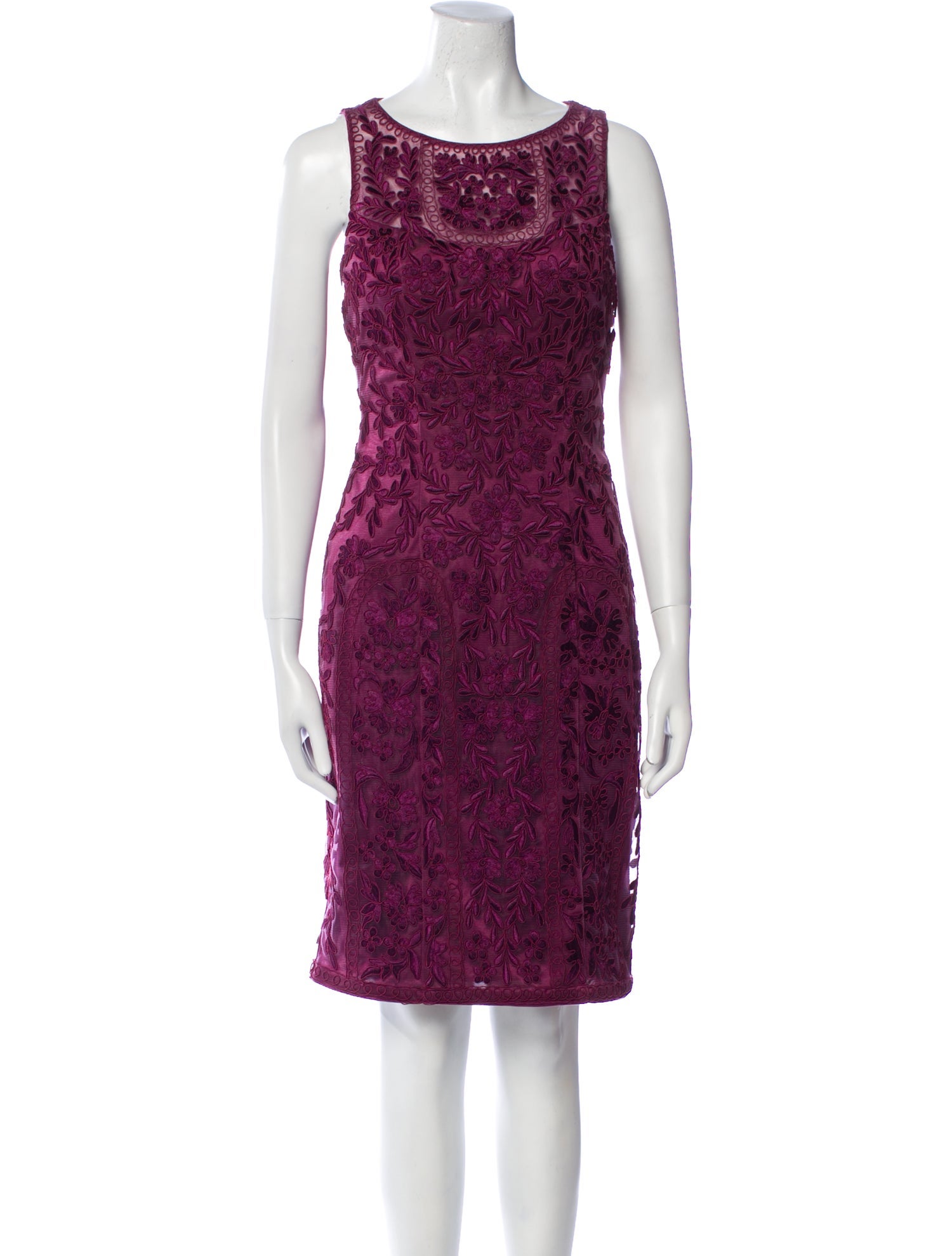 Sue Wong Scoop Neck Knee-Length Dress