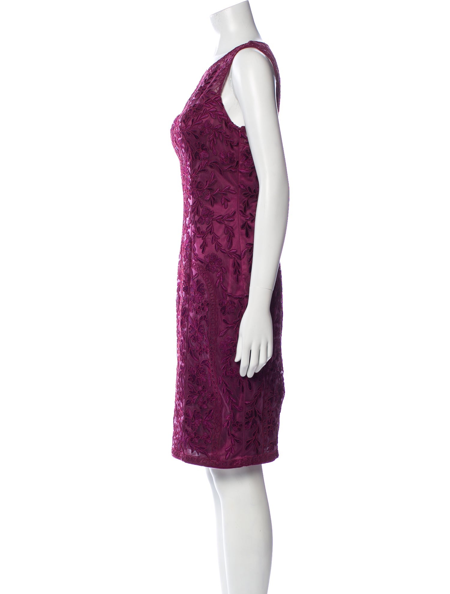 Sue Wong Scoop Neck Knee-Length Dress