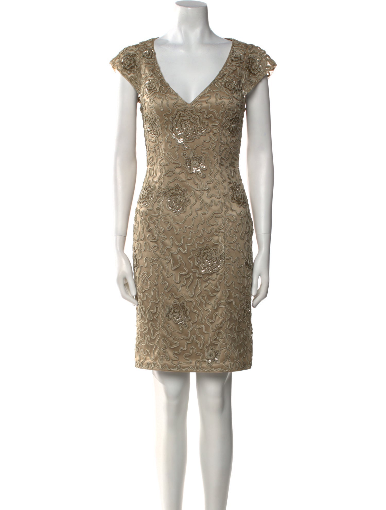 Sue Wong Lace Pattern Mini Dress