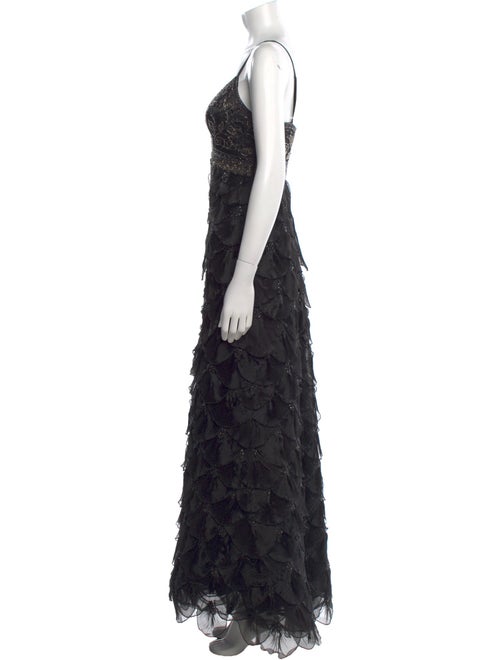 Sue Wong Lace Pattern Long Dress