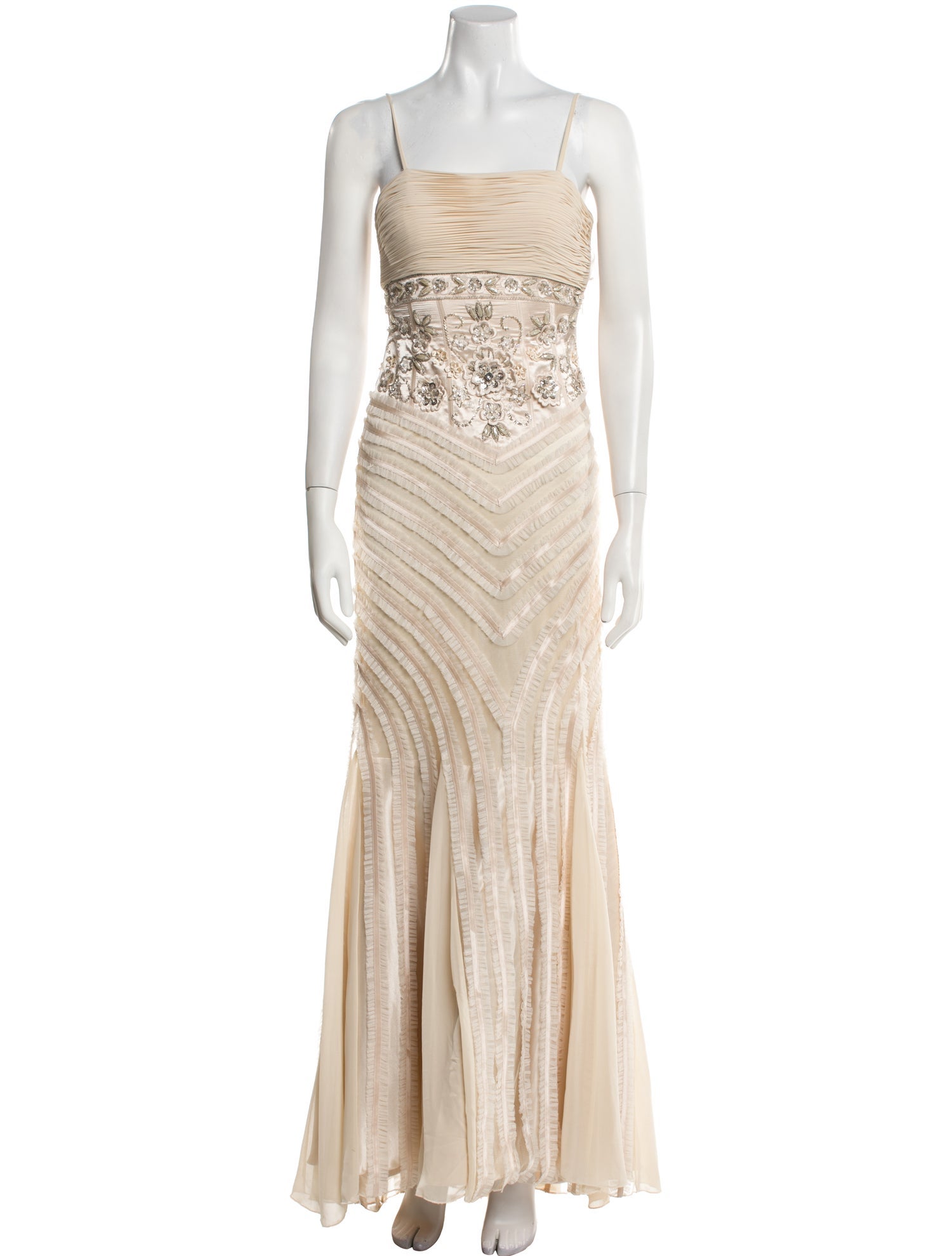 Sue Wong Square Neckline Long Dress