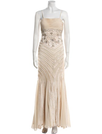 Sue Wong Square Neckline Long Dress