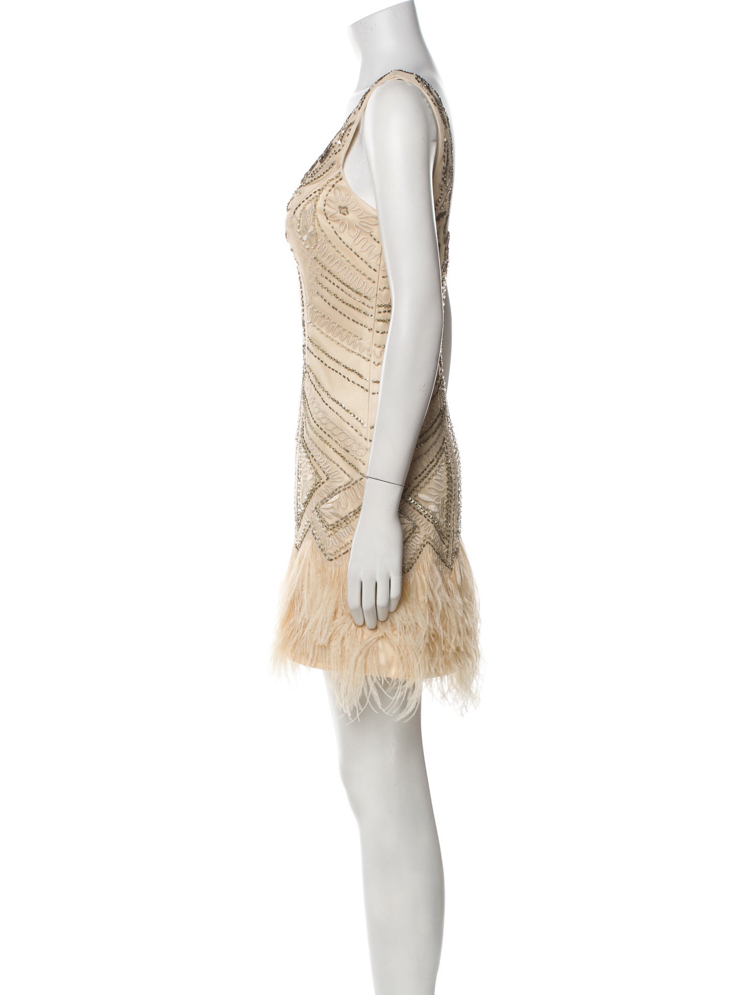 Sue Wong V-Neck Mini Dress