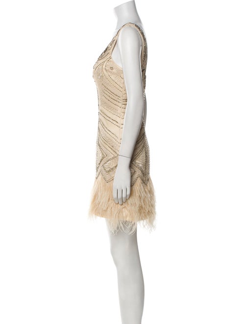 Sue Wong V-Neck Mini Dress