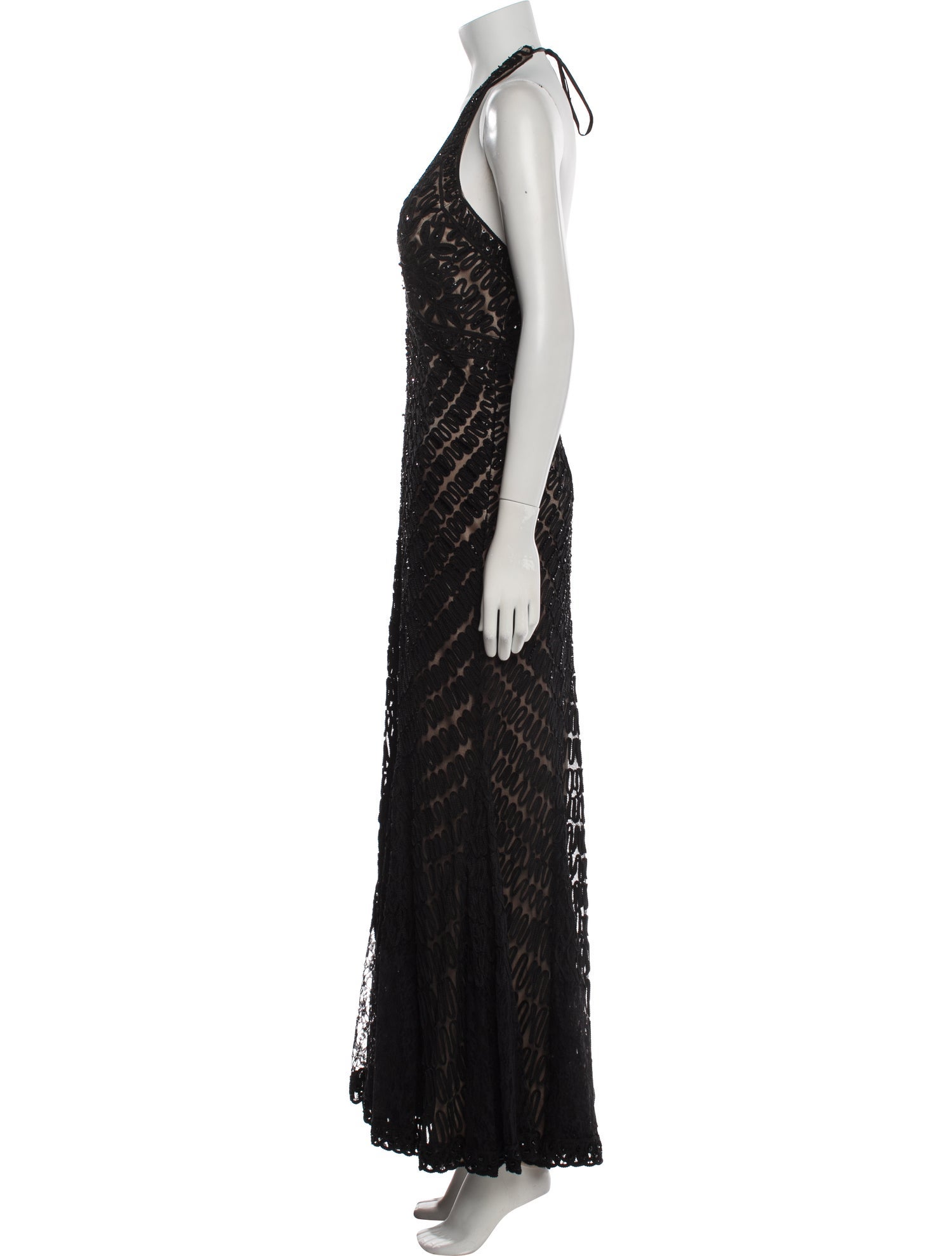 Sue Wong Lace Pattern Long Dress