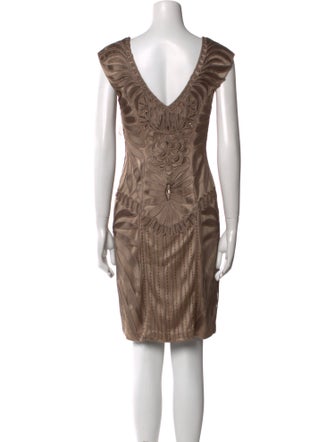 Sue Wong V-Neck Knee-Length Dress