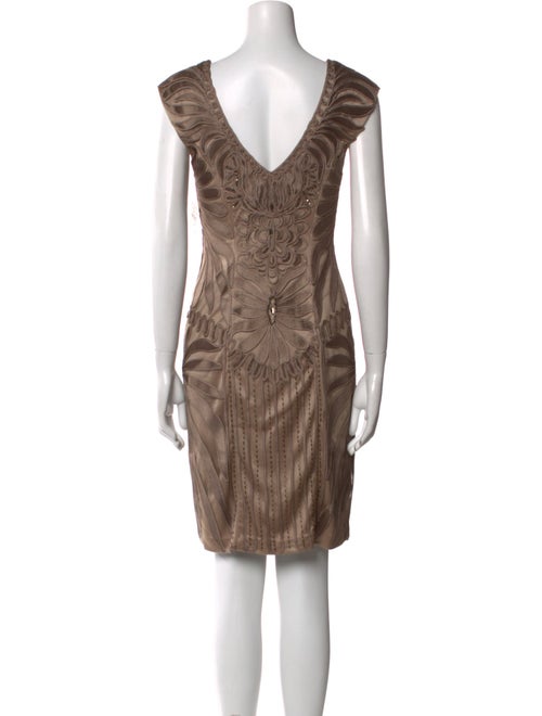 Sue Wong V-Neck Knee-Length Dress