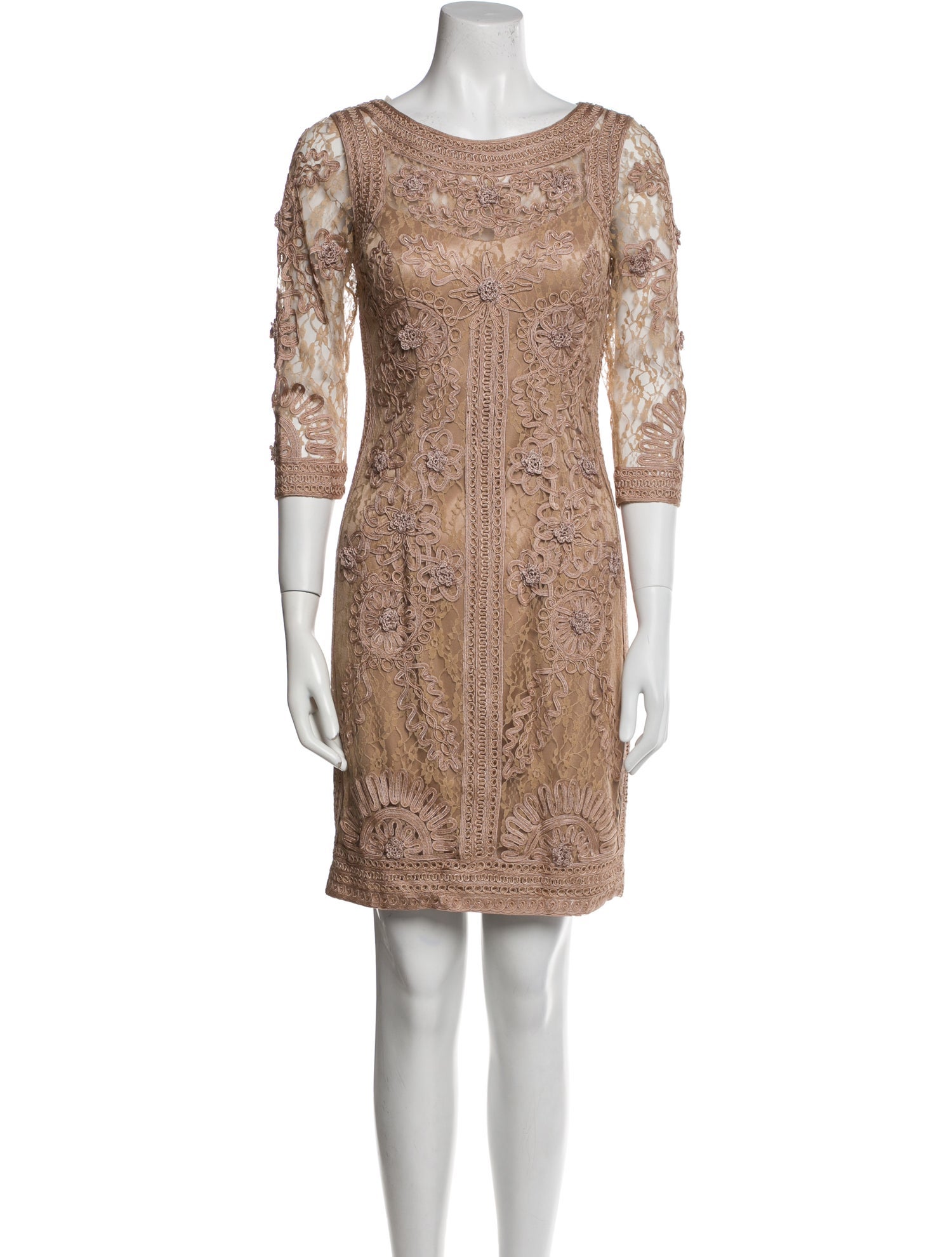 Sue Wong Bateau Neckline Mini Dress