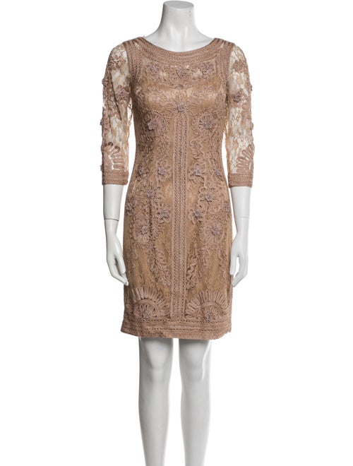 Sue Wong Bateau Neckline Mini Dress