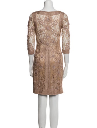 Sue Wong Bateau Neckline Mini Dress