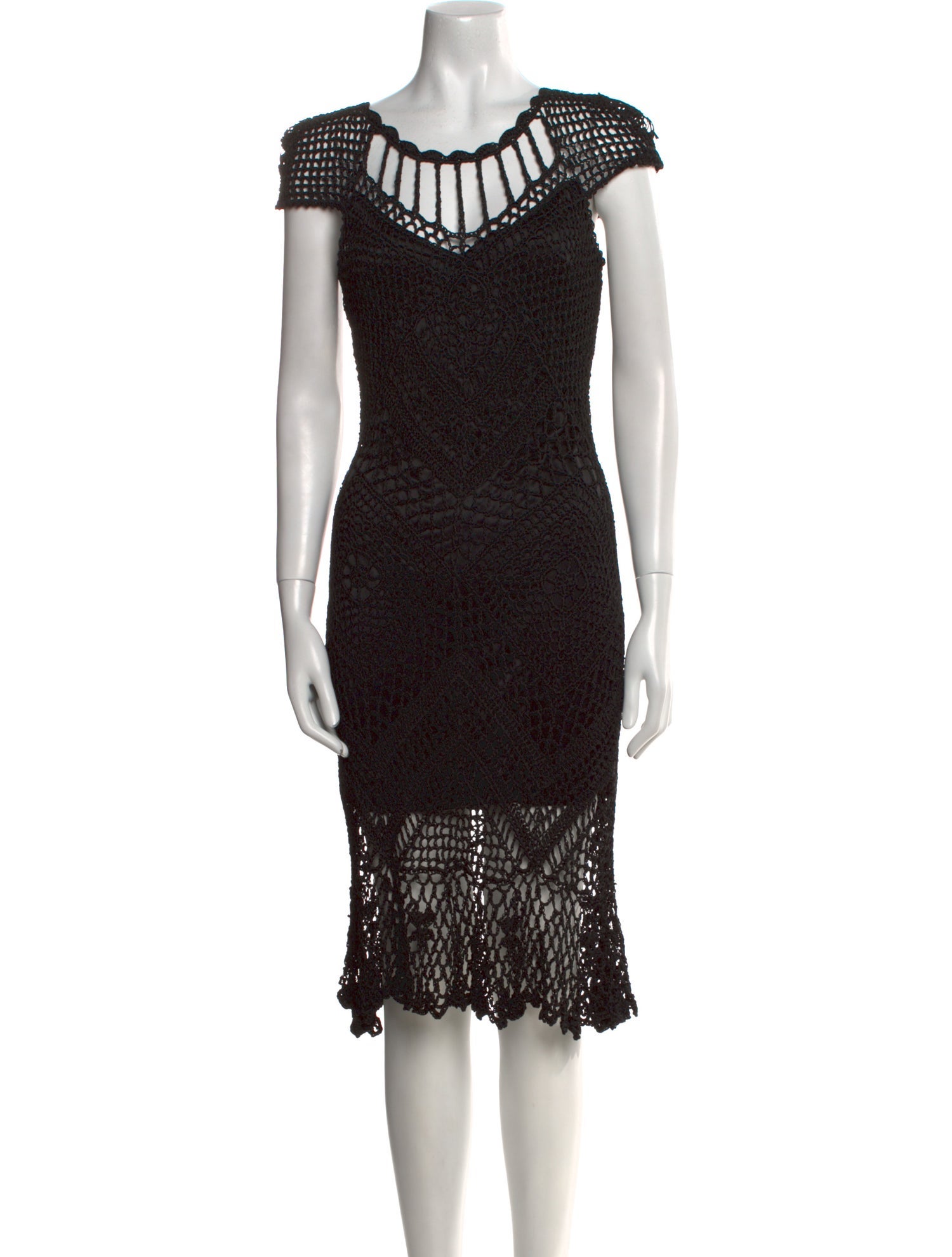 Sue Wong Lace Pattern Knee-Length Dress