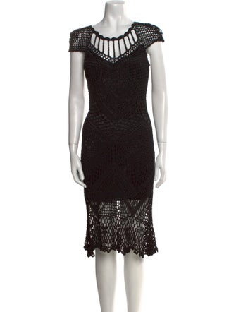 Sue Wong Lace Pattern Knee-Length Dress