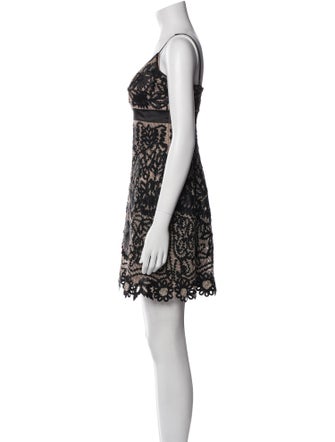 Sue Wong Lace Pattern Mini Dress