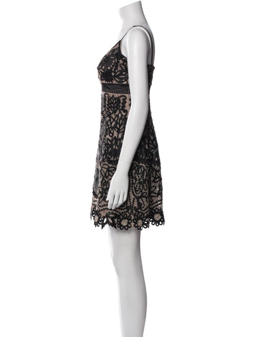Sue Wong Lace Pattern Mini Dress
