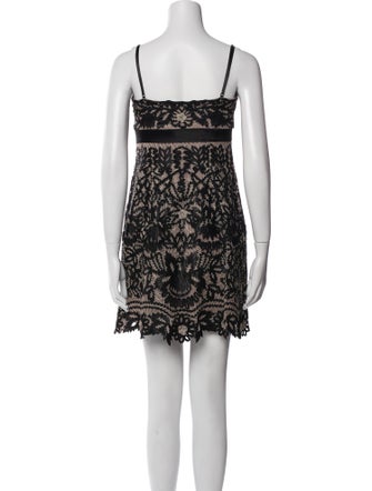 Sue Wong Lace Pattern Mini Dress