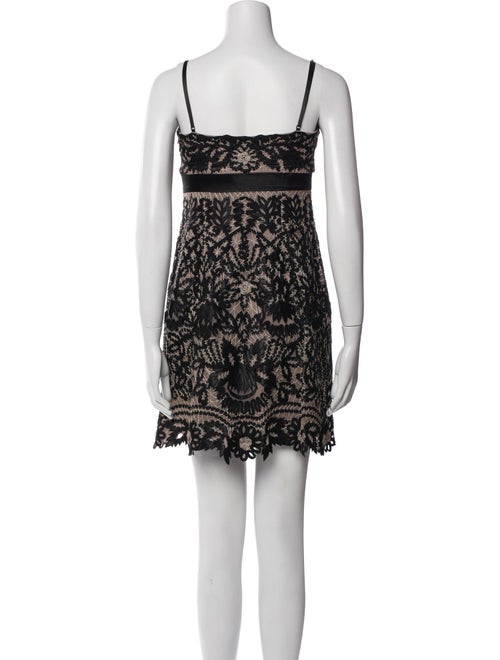 Sue Wong Lace Pattern Mini Dress