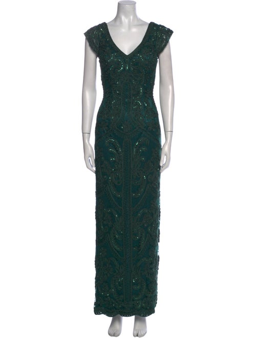 Sue Wong V-Neck Long Dress