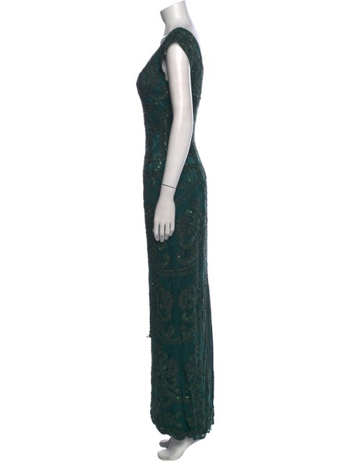 Sue Wong V-Neck Long Dress