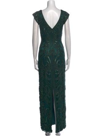 Sue Wong V-Neck Long Dress