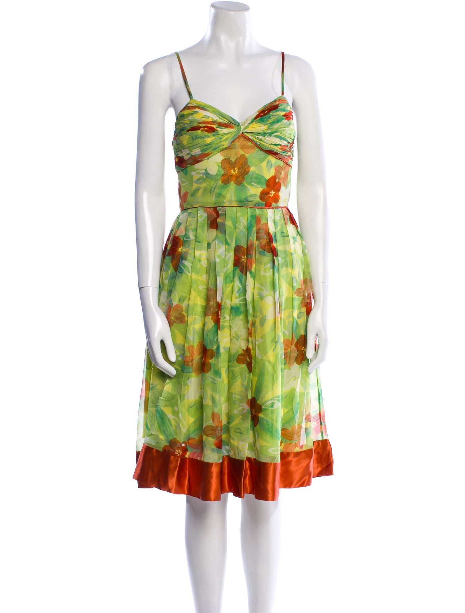 Sue Wong Floral Print Knee-Length Dress