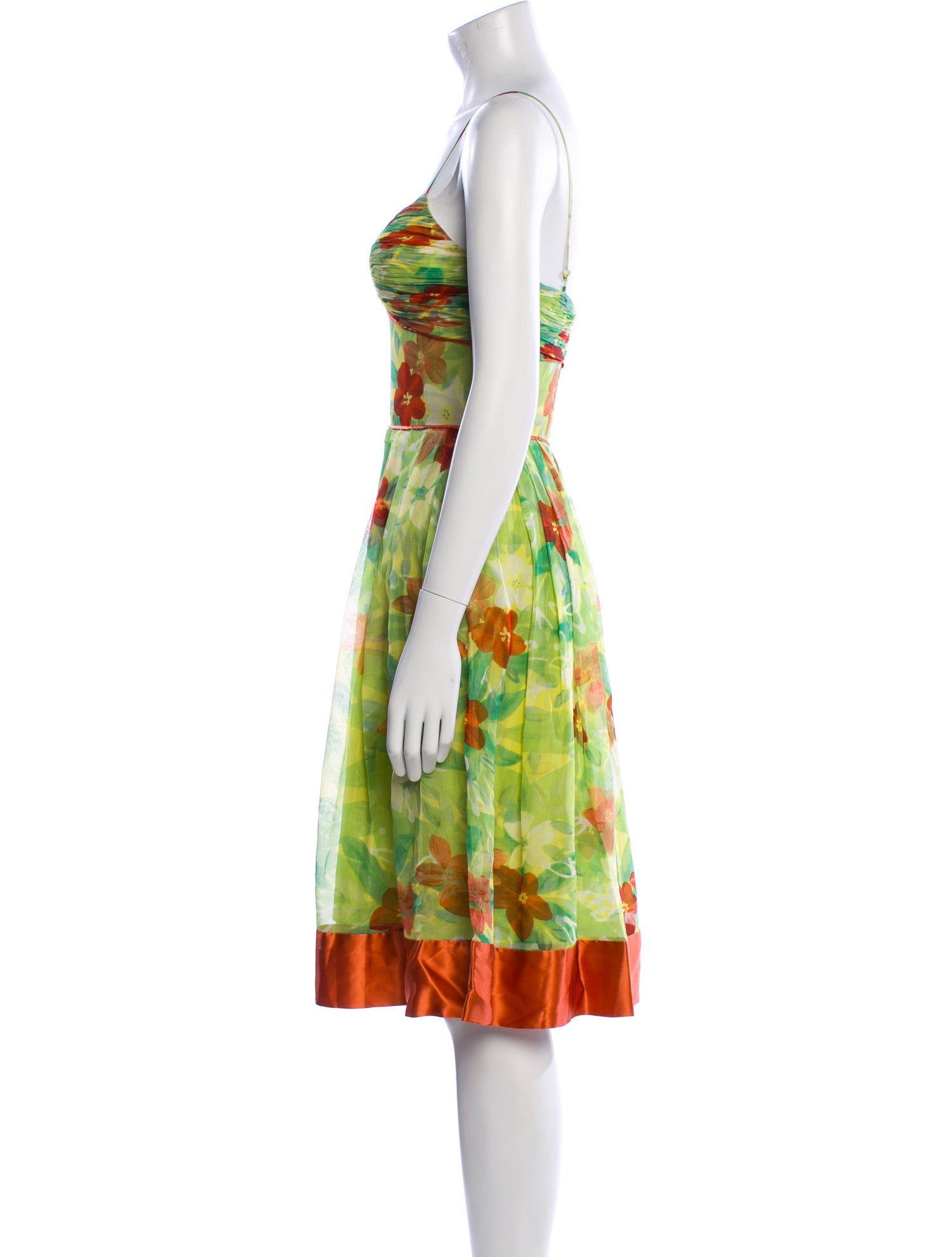 Sue Wong Floral Print Knee-Length Dress