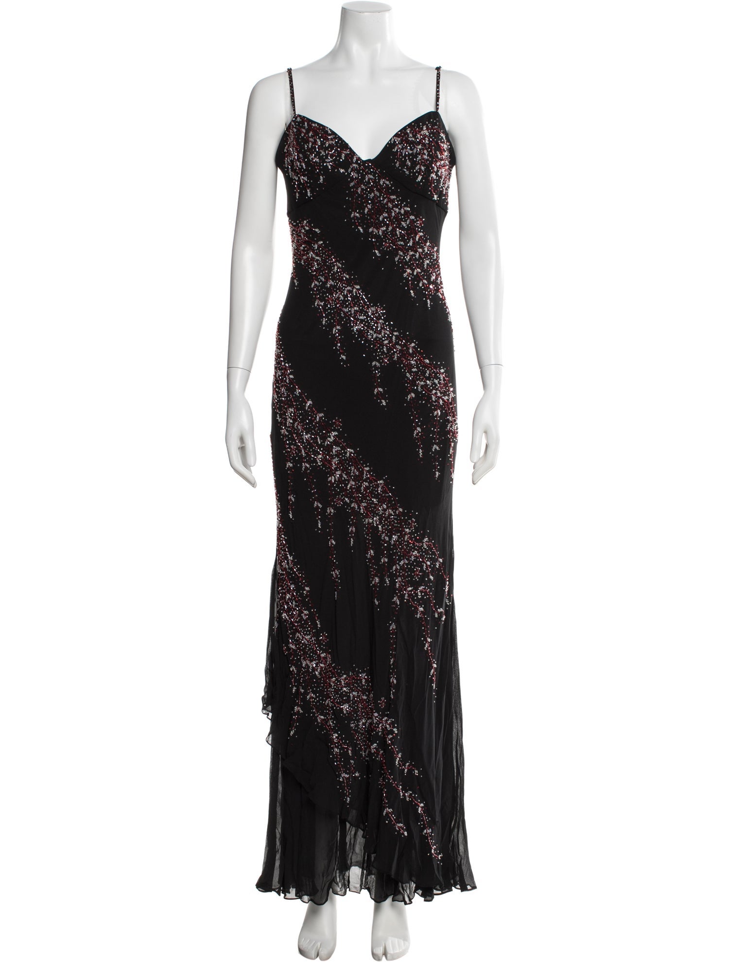 Sue Wong Silk Long Dress in Black, Women's US 12 | XL