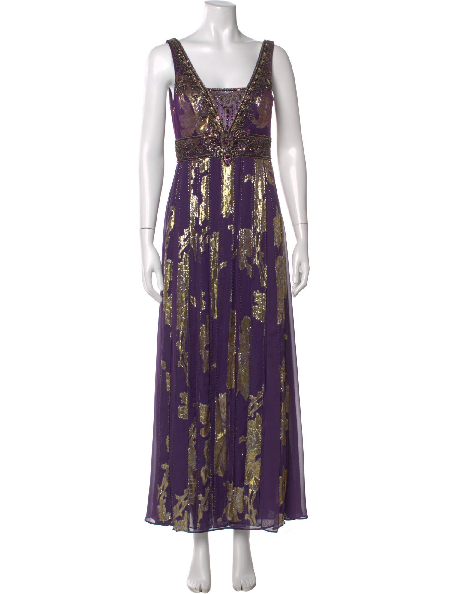 green emerald velvet dress Sue Wong Spaghetti String Beaded Evening Dress main image 0