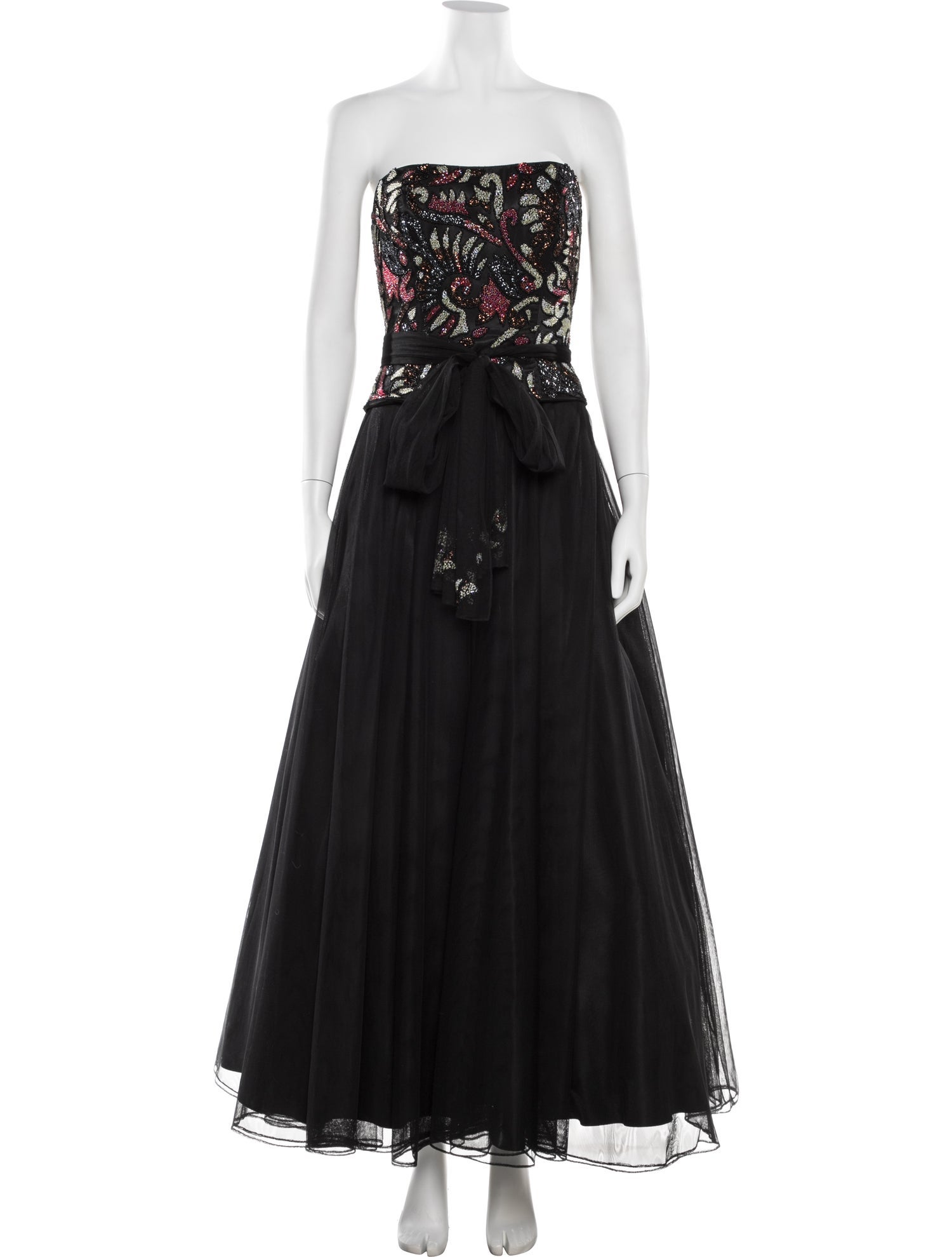 sue wong long evening dresses Sue Wong Patterned Long Dress - Black Dresses, Clothing - WSQ25697