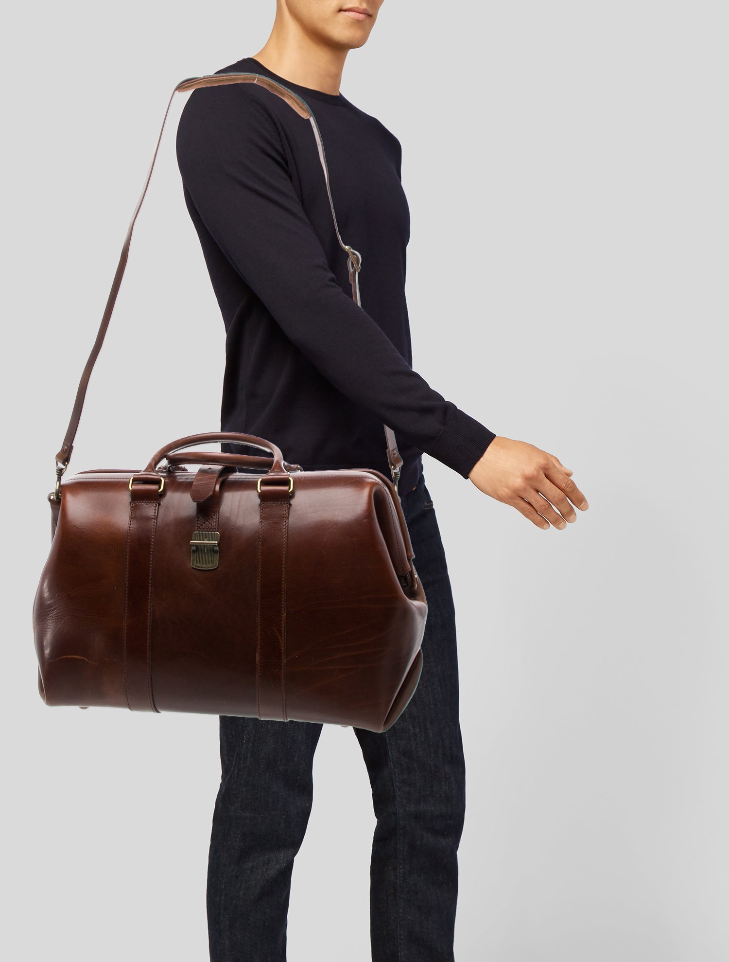 Satchel & Page Brown Leather Carry On