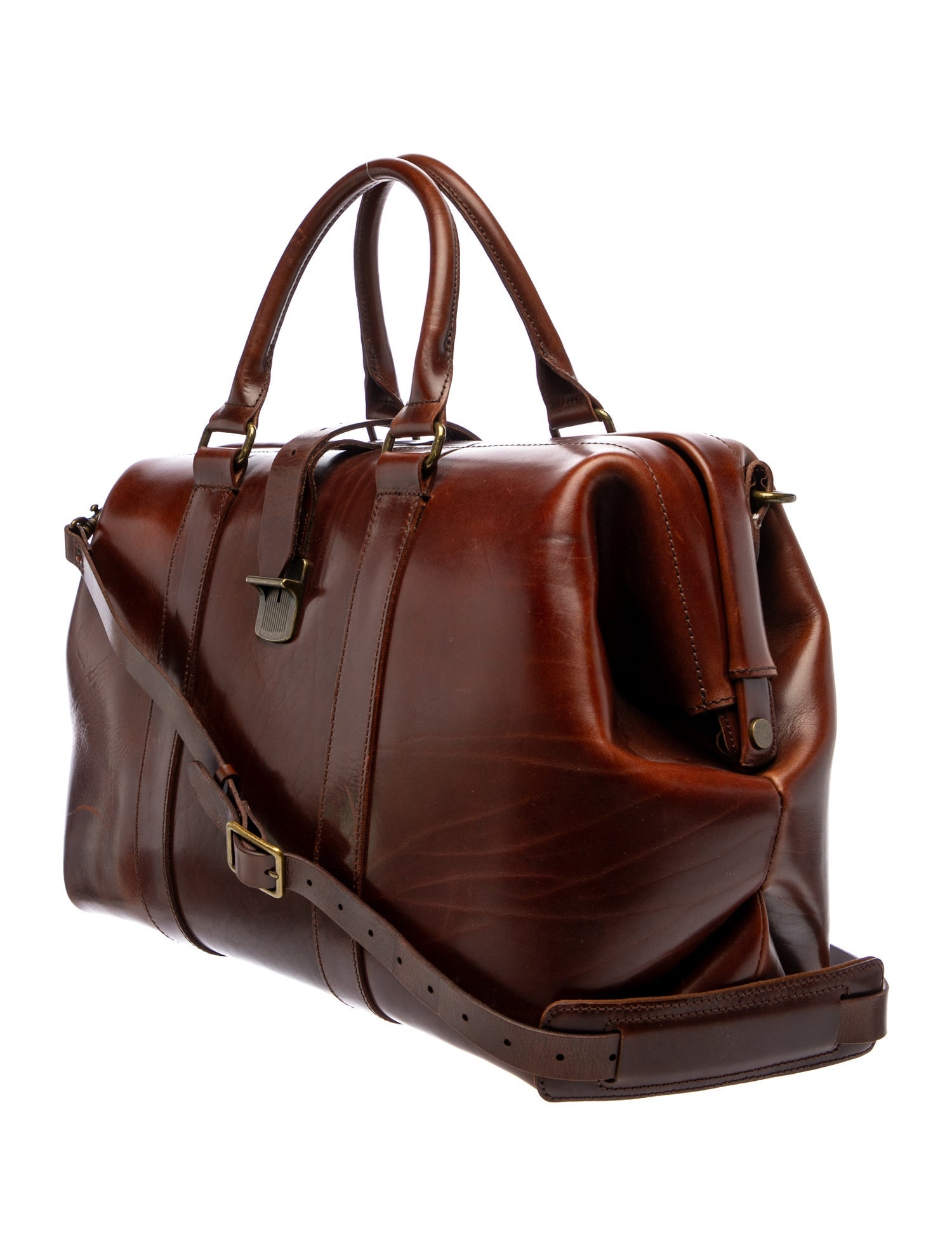 Satchel & Page Men's brown duffel bag