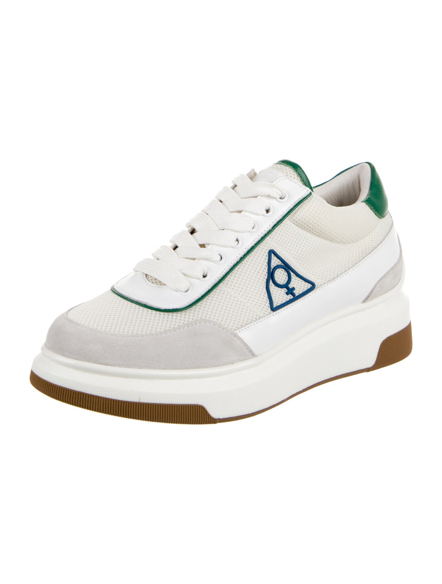 Suzanne Rae Colorblock Pattern Leather Trim Embellishment Sneakers w/ Tags