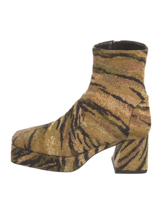 Suzanne Rae Canvas Animal Print Sock Boots