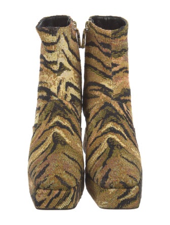 Suzanne Rae Canvas Animal Print Sock Boots
