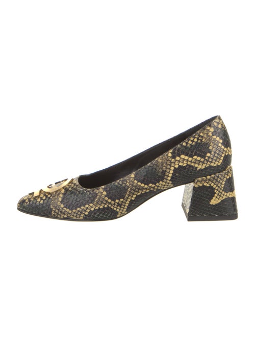 Suzanne Rae Embossed Leather Animal Print Pumps