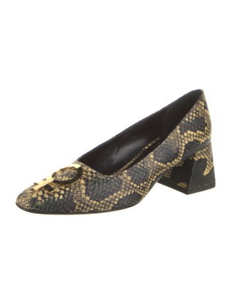 Suzanne Rae Embossed Leather Animal Print Pumps