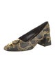 Suzanne Rae Embossed Leather Animal Print Pumps