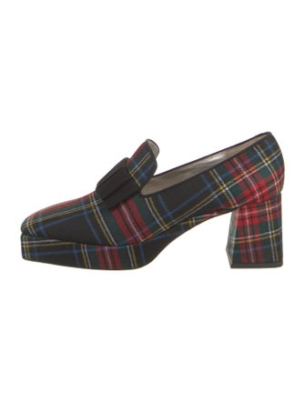 Suzanne Rae Plaid Print Bow Accents Pumps