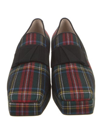 Suzanne Rae Plaid Print Bow Accents Pumps