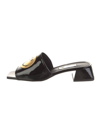 Suzanne Rae Patent Leather Graphic Print Slides