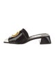Suzanne Rae Patent Leather Graphic Print Slides