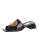 Suzanne Rae Patent Leather Graphic Print Slides